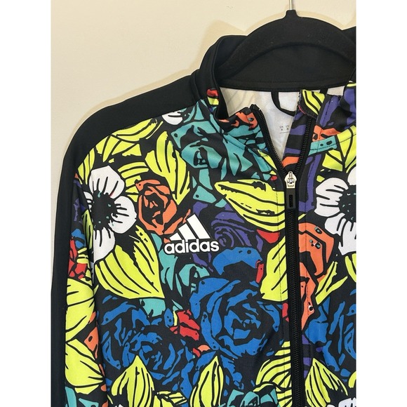 Adidas Jacket Mens M Floral Tiro Track Soccer Football Sports Full Zip 3 Stripe - Picture 1 of 10